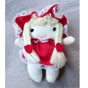 Vintage Russ Berrie & Co. "Lil Miss Puddin" Plush doll Christmas Ornament 1980s